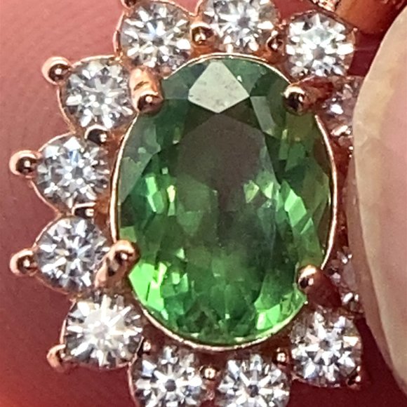 Tsavorite Garnet 1.30ct Rose Gold Finish Solid 925 Sterling Silver Pendant - Picture 3 of 8